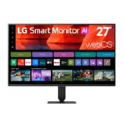 Vista frontal de Monitor LG Smart 27" AI U5s, Full HD IPS Monitor para Streaming con webOS 27U511SB-W